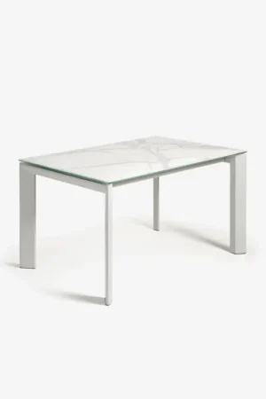 Koop Online Kave Home Uitschuifbare Tafel Axis Porselein met Grijs Poten 160 (220)cm