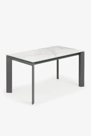 Kave Home Uitschuifbare Tafel Axis Porselein en Poten Donkergrijs 140 (180)cm Veilige Betaling