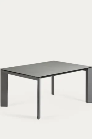 Kave Home Uitschuifbare Tafel Axis Porselein en Antracieten Poten 160(220)cm Express Levering