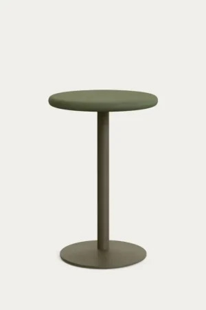 Kave Home Ronde Buitentafel Esilda Hoog Groen Cement Ø70cm Met Onderstel Ø55x96cm Actieprijs