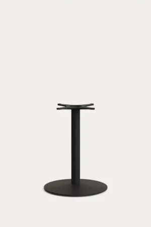 Kave Home Statafelpoot Esilda met Grote Ronde Metalen Voet Zwart Gelakt Op = Op