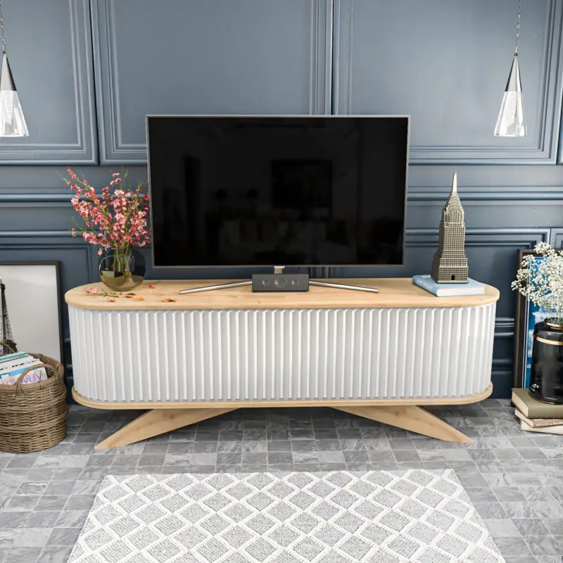 Tv-meubel Stor Wit/Naturel 180cm Gecertificeerd