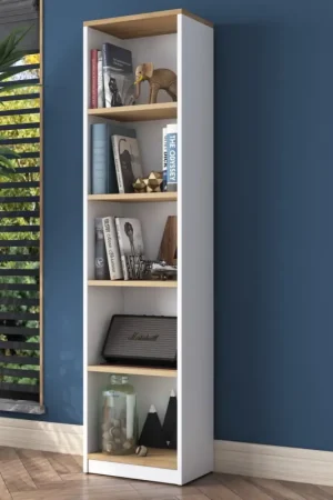 Hoge Kwaliteit Boekenkast Hatipler Wit/Walnoot