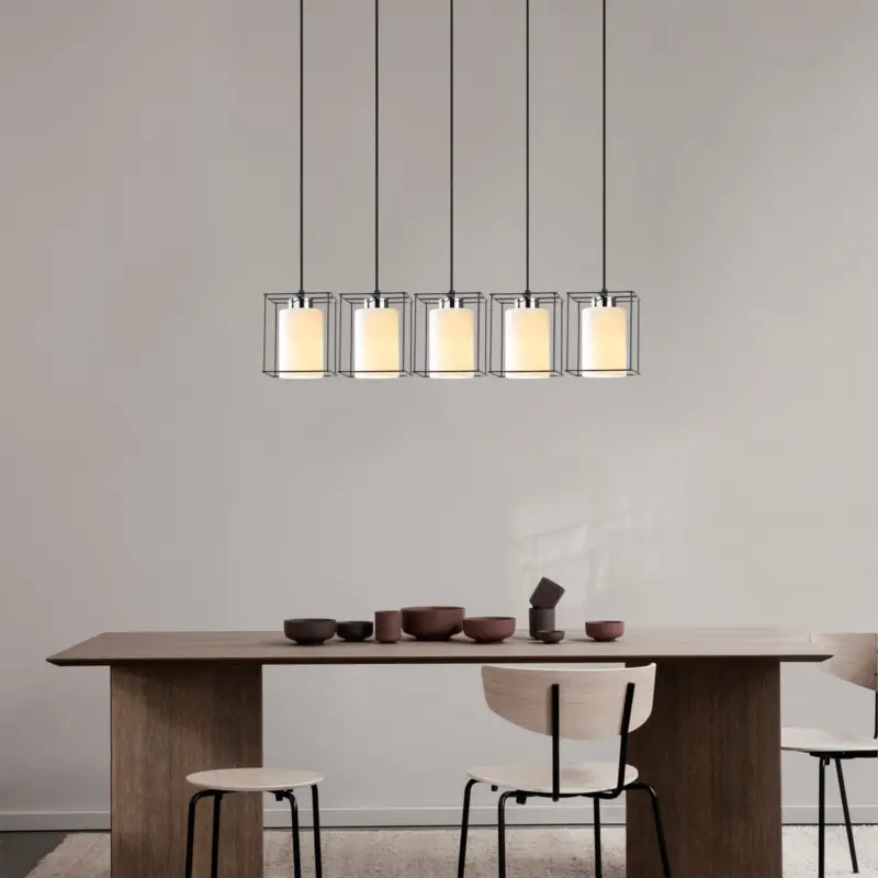 Hanglamp Swank 5-Lichts Zwart Snelle Levering