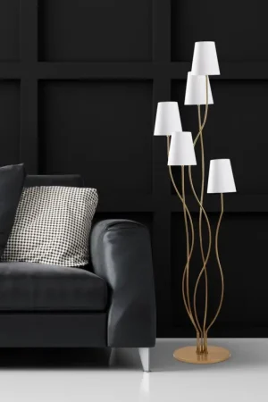Vloerlamp Bonibon Wit/Goud Korting