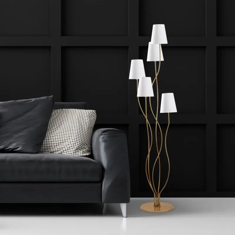 Vloerlamp Bonibon Wit/Goud Korting