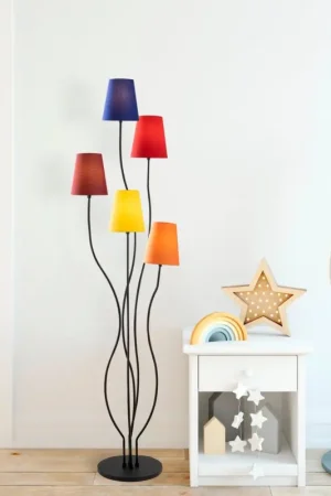 Beperkte Voorraad Vloerlamp Bonibon Regenboog/Zwart