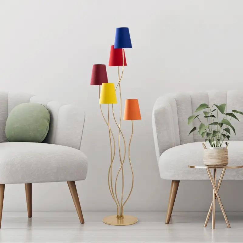 Koop Vandaag Vloerlamp Bonibon Regenboog/Goud