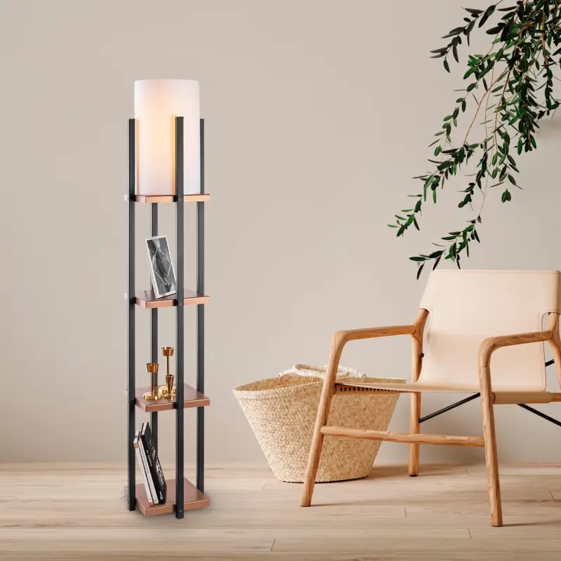 Weekendaanbieding Vloerlamp Dora Zwart/Koper