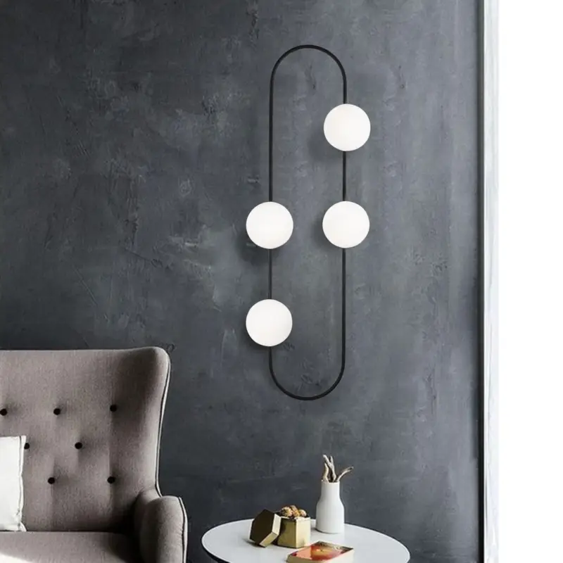 Wandlamp Abaküs 4-Lichts Wit/Zwart Shop Nu