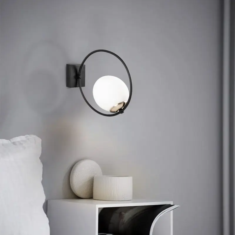Tijdelijk Beschikbaar Wandlamp Dolunay Zwart/Wit