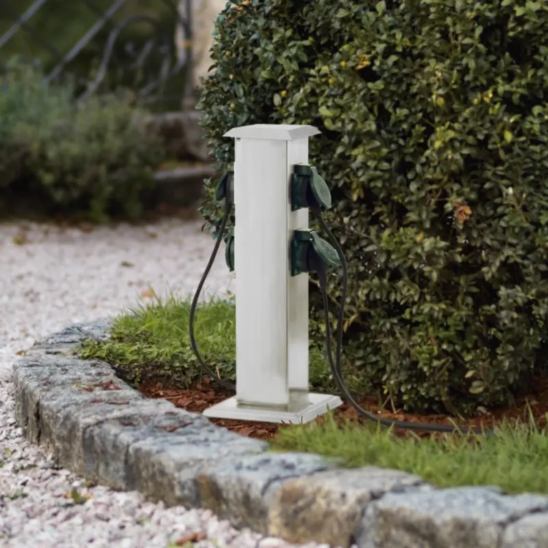EGLO - Buitenstopcontact zuil groen SCHUKO IP44 Betrouwbaar