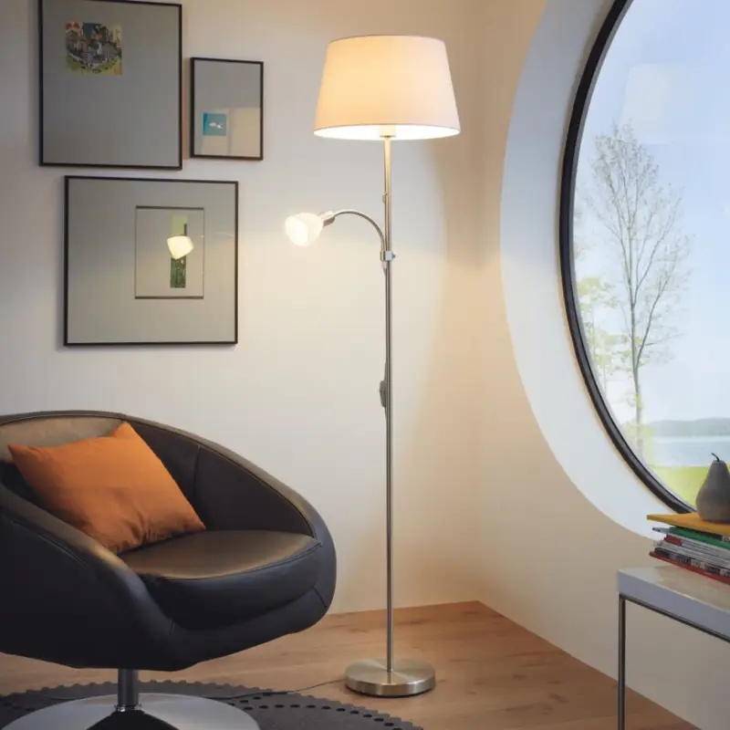 Actieprijs Eglo - Vloerlamp 1xE27/60W + 1xE14/40W