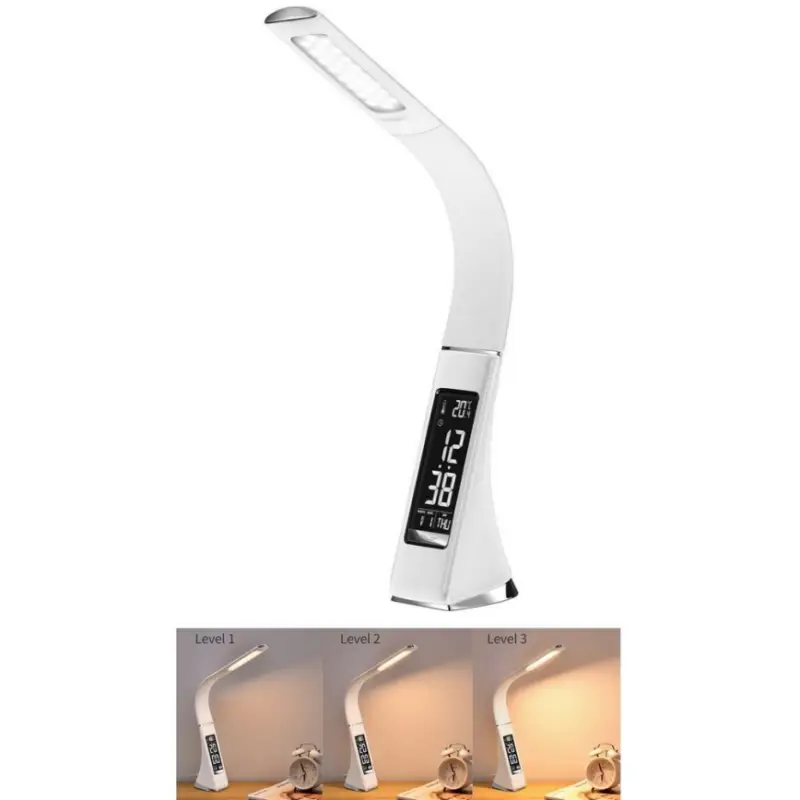 Gratis Retour LED Tafellamp met display dimbaar LEATHER LED/7W/230V wit