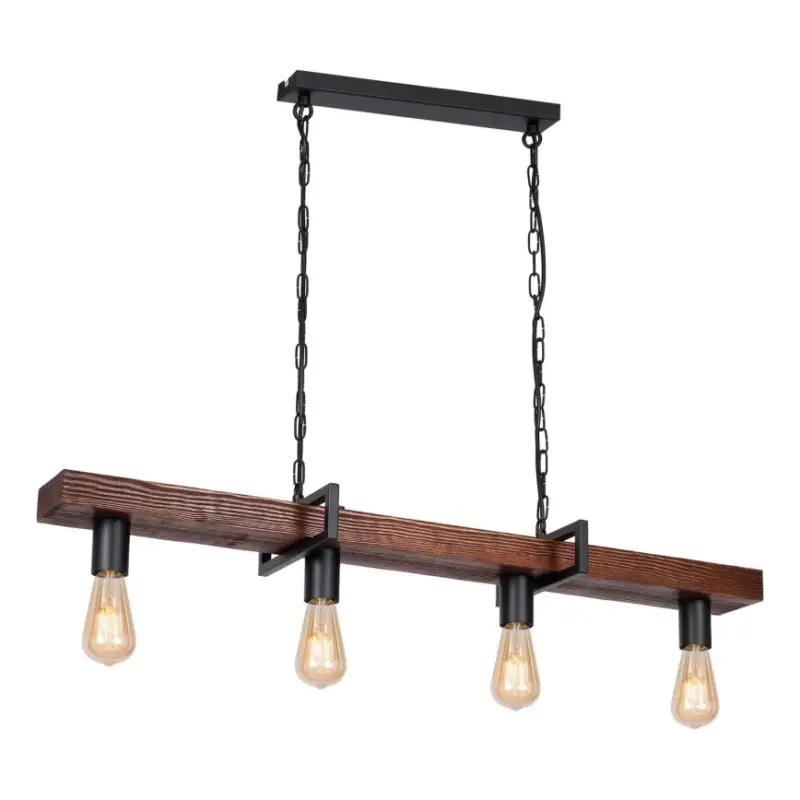 Uitverkoop Kroonluchter aan ketting HARD 4xE27/60W/230V dennenhout