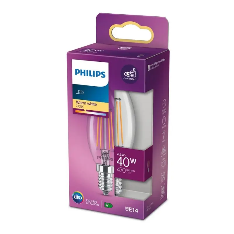 Speciale Aanbieding LED Lamp VINTAGE Philips B35 E14/4,3W/230V 2700K