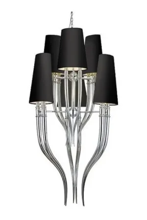 Azzardo AZ1417 - Hanglamp aan ketting DIABLO 12xE14/11W/230V zwart Laatste Kans