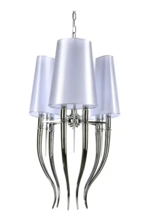 Azzardo AZ0028 - Hanglamp aan ketting DIABLO 6xE14/11W/230V wit Tijdelijk Beschikbaar