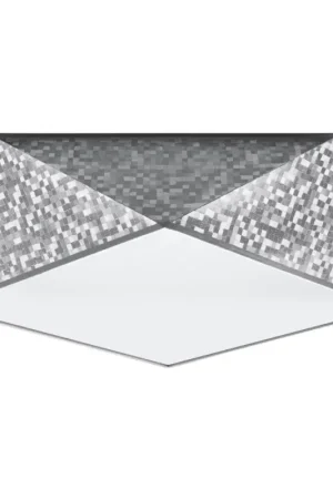 Zilveren plafondlamp HEXA 2x E27 / 60W / 230V Betaalbaar