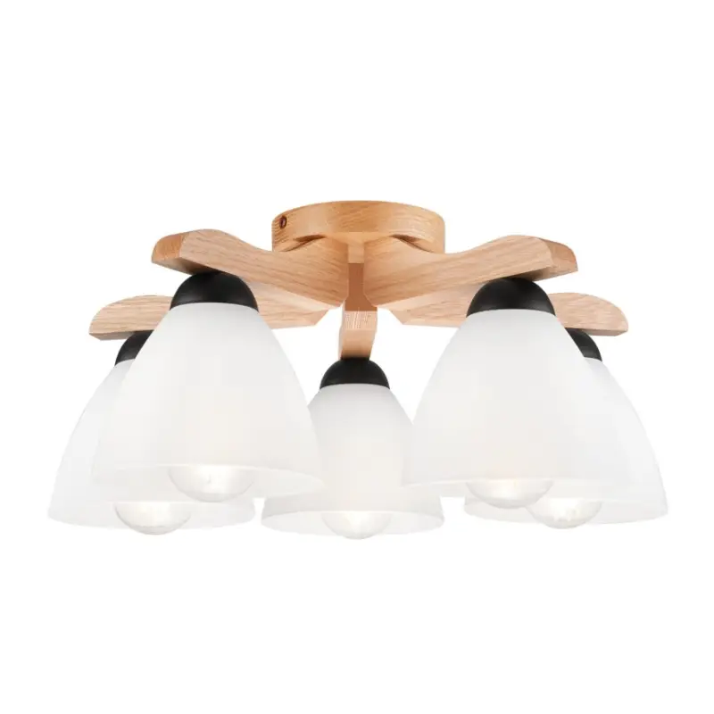 Plafondlamp ADRIANO 5xE27/60W/230V eiken Op = Op