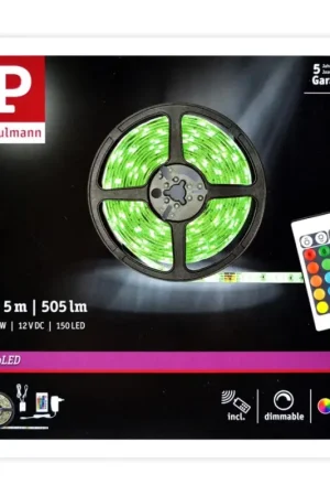 Paulmann 78978 - LED RGB / 20W Dimbare strip SIMPLED 5m 230V + RC Direct Verzonden