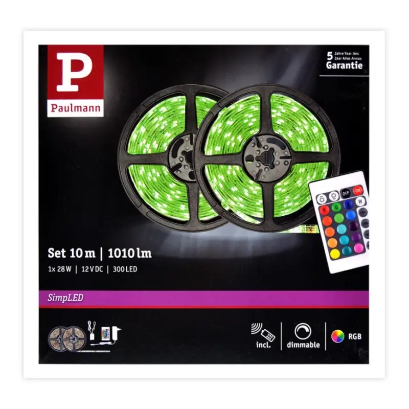 Paulmann 78980 - LED RGB / 28W Dimbare strip SIMPLED 10m 230V + RC Goedkoop