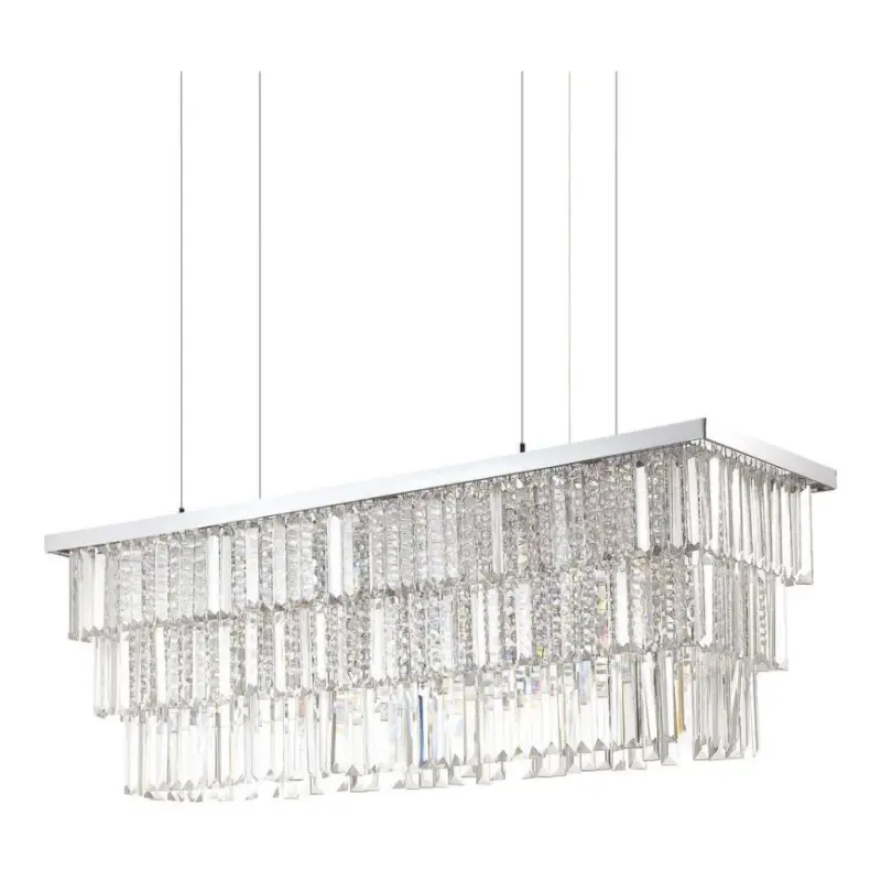 Uitverkoop Ideal Lux - Kristallen hanglamp aan een koord MARTINEZ 8xE14/40W/230V glanzend chroom
