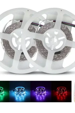 Direct Verzonden Dimbare LED RGB Lichtstrip 2x5m LED/4,8W/230V + afstandsbediening