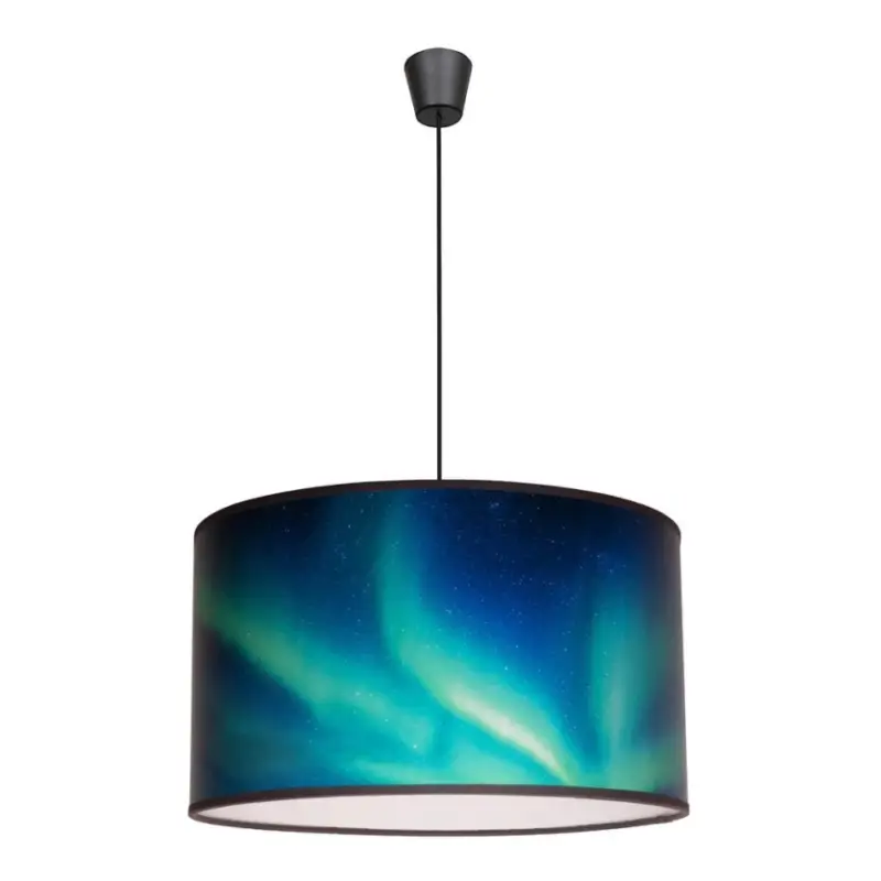 Duolla - Hanglamp aan een koord PRINT M 1xE27/40W/230V diameter 35 cm turquoise Veilige Betaling