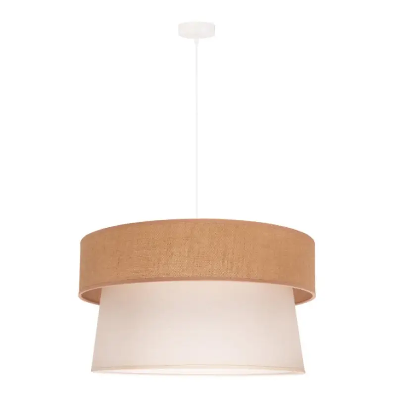 Snelle Levering Duolla - Hanglamp aan een koord ETNIC 1xE27/40W/230V diameter 45 cm crème/beige