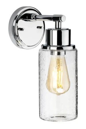 Elstead BATH-MORVAH1-PC - Badkamer wandlamp MORVAH 1xE27/60W/230V IP44 glanzend chroom Merkproduct