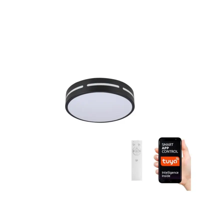 Immax NEO 07152-B30 - Dimbare LED Plafond Lamp NEO LITE PERFECTO LED/24W/230V Wi-Fi Tuya zwart + afstandsbediening Alleen Vandaag