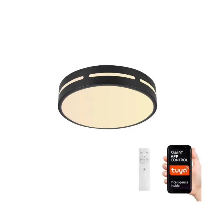 Immax NEO 07152-B40 - Dimbare LED Plafond Lamp NEO LITE PERFECTO LED/24W/230V Wi-Fi Tuya zwart + afstandsbediening Finale Uitverkoop