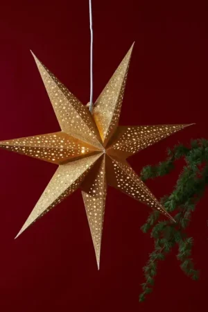 Beperkte Voorraad Eglo 410729 - Kerstdecoratie BLINKA ster goudkleurig