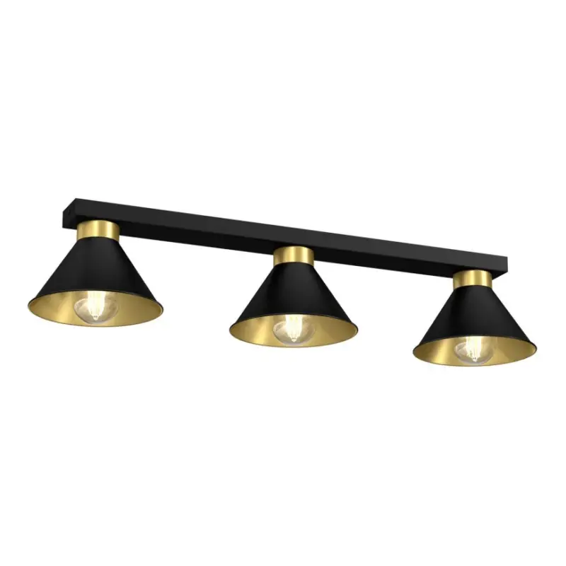 Nieuw Spot DEMET 3xE27/60W/230V zwart/goud