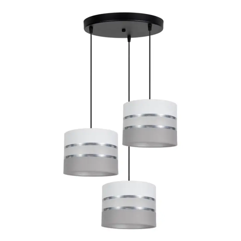 Hanglamp aan een koord CORAL 3xE27/60W/230V wit/grijs Populair