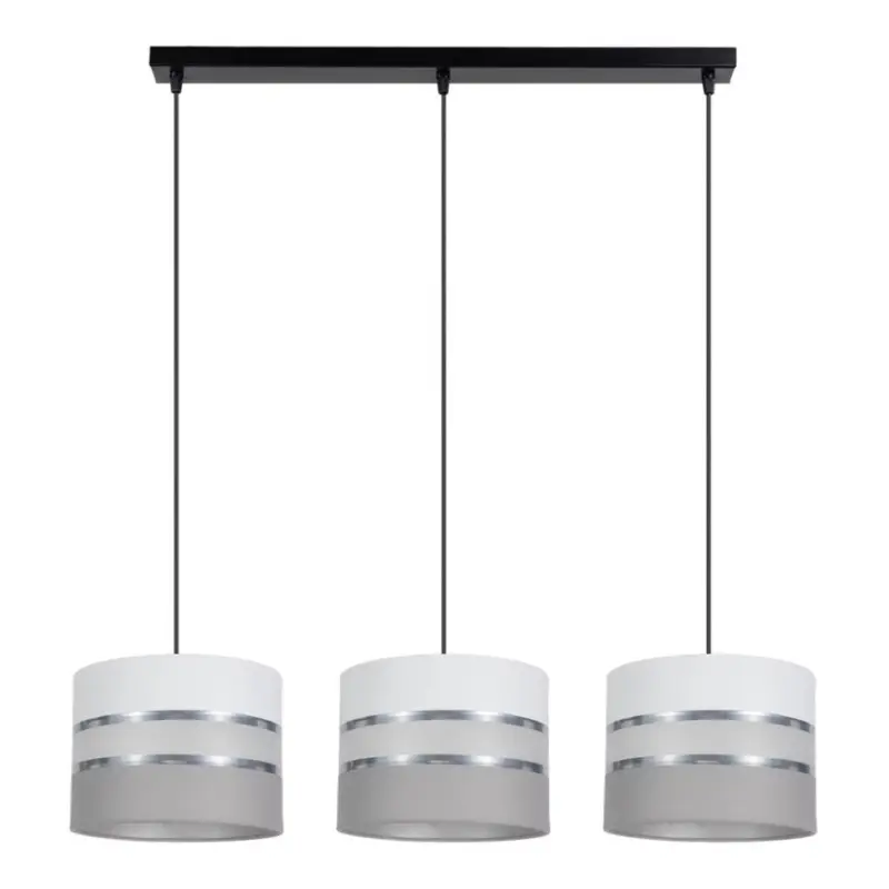 Hanglamp aan een koord CORAL 3xE27/60W/230V wit/grijs Gratis Retour