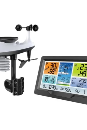 Professioneel weerstation met kleuren LCD-scherm en wekker 5V/2xAA + 3xAA Exclusieve Aanbieding