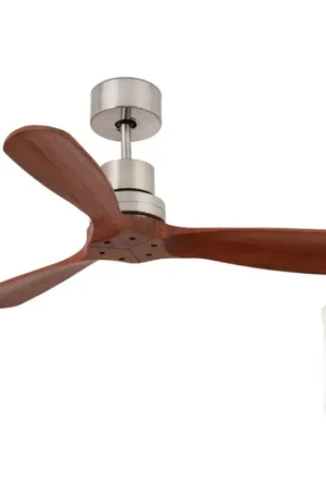 FARO 33508DC - Plafondventilator MINI LANTAU mat chroom/bruin diameter 108 cm + afstandsbediening Actieprijs
