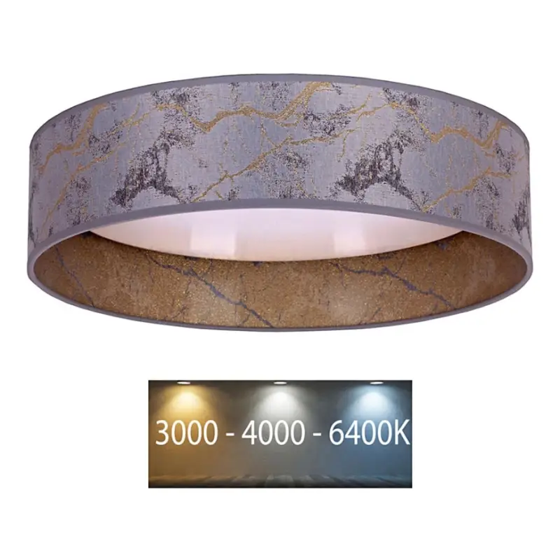 Brilagi - LED Plafondlamp VELVET LED/12W/230V d. 30 cm 3000K/4000K/6400K grijs/goud Koop Online