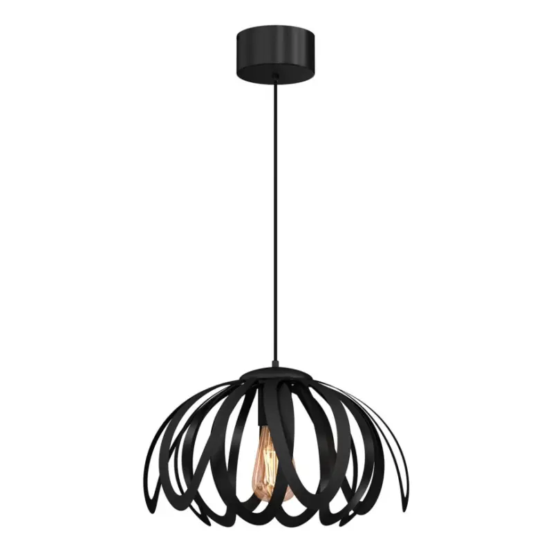 Gecertificeerd Hanglamp aan een koord ORCHID 1xE27/60W/230V zwart