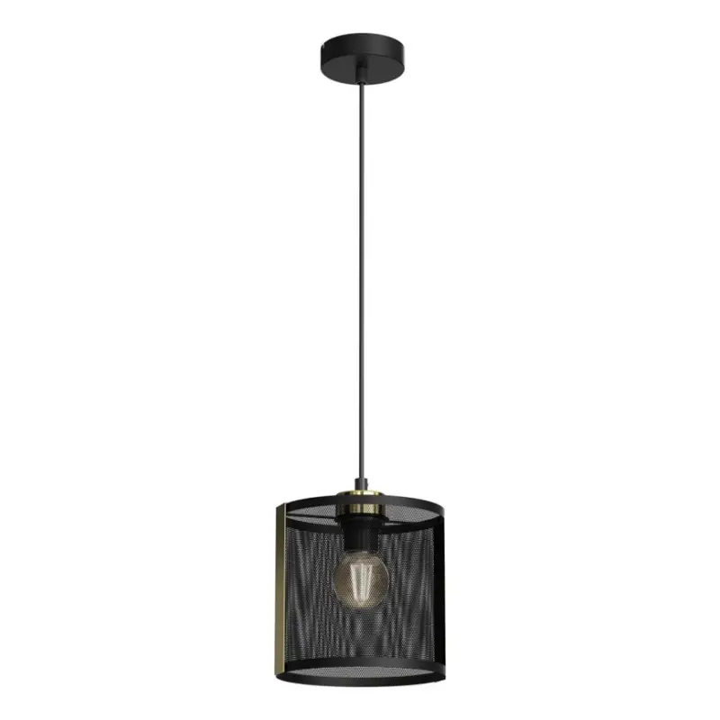 Hanglamp aan een koord KAGA 1xE27/60W/230V zwart/gouden Flitsaanbieding