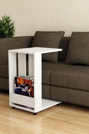 Bijzettafel EDI 60x37 cm wit Finale Uitverkoop