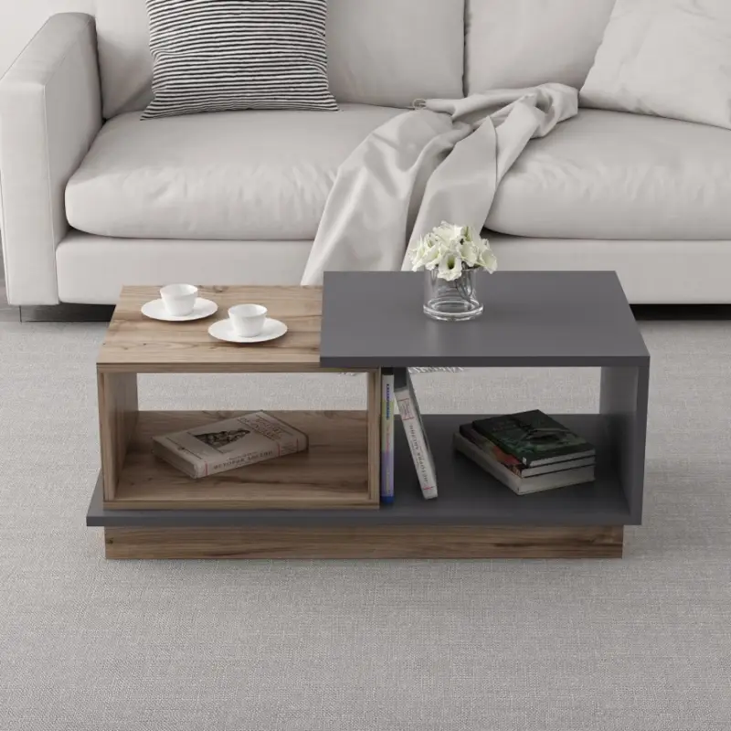 Koffie Tafel CONSEPT 36x90 cm bruin/grijs Aanbieding