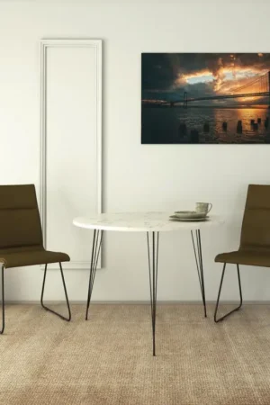 Eetkamertafel SANDALF 75x90 cm wit/zwart Must-Have
