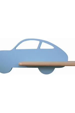 Rechtstreeks Van De Fabrikant LED Kinderwandlamp met plank CAR LED/5W/230V blauw/hout,