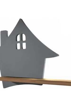 LED Kinderwandlamp met plank HOUSE LED/4W/230V grijs/hout, Aanbieding