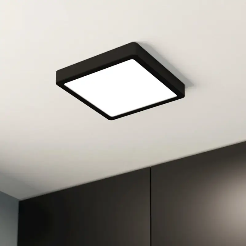 Aanbieding Eglo - LED plafondlamp voor de badkamer LED/17W/230V IP44 zwart 21x21 cm