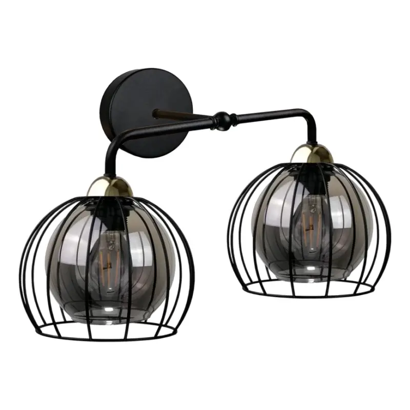 Wandlamp SOLO BLACK 2xE27/60W/230V zwart/goud Beste Prijs