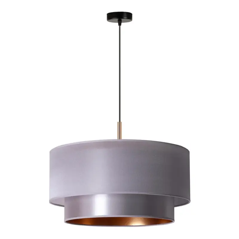 Duolla - Hanglamp aan een koord NANTES 1xE27/15W/230V diameter 45 cm zilver/koper Laatste Kans